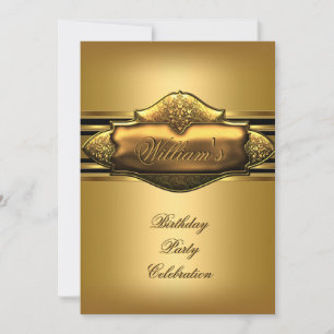 Invitation Fête d'anniversaire élégante en or pour hommes 60 