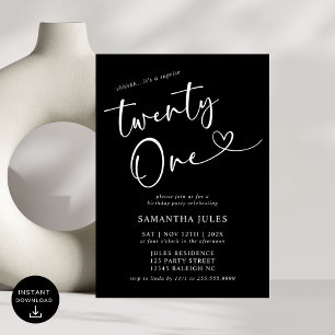 Invitation Fête d'anniversaire élégante et moderne pour 21 an