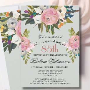 Invitation Fête d'anniversaire élégante et SURPRENANTE 85 ans