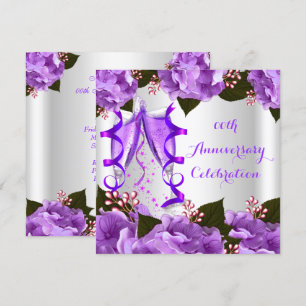 Invitation Fête d'anniversaire élégante Fleurs violettes
