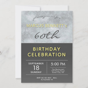 Invitation Fête d'anniversaire élégante moderne pour homme de