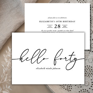 Invitation Fête d'anniversaire élégante moderne quarante 40 a