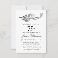 Fête d'anniversaire élégante noir blanc golf pour