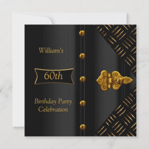 Invitation Fête d'anniversaire élégante or rouille noir pour