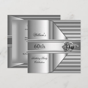 Invitation Fête d'anniversaire élégante pour homme de 60 ans,