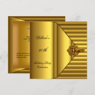 Invitation Fête d'anniversaire élégante pour homme de 60 ans