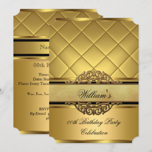 Invitation Fête d'anniversaire élégante royale en or