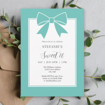 Fête d'anniversaire élégante sarcelle bleue bow sw