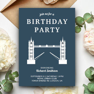 Invitation Fête d'anniversaire emblématique du Tower Bridge d