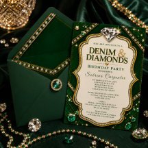 Fête d'anniversaire Emerald Gold Denim & Diamonds