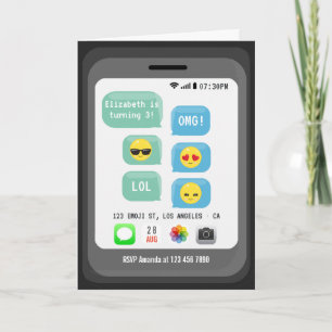 Invitation Fête d'anniversaire Emoji