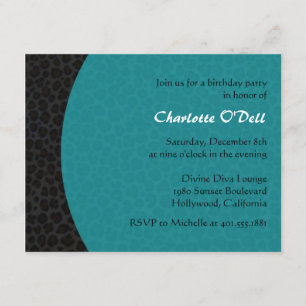 Invitation fête d'anniversaire empreinte de léopard