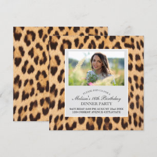 Invitation fête d'anniversaire empreinte de léopard chic bran