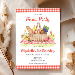 Invitation Fête d'anniversaire en pique-nique