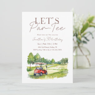 Invitation Fête d'anniversaire en voiturette de golf, retrouv