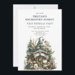 Invitation Fête d'anniversaire Enchanted Forest Kid<br><div class="desc">Une invitation magique à l'anniversaire d'une petite fille ou d'un garçon, sur le thème de la forêt enchantée, avec un cadre boisé enchanté dans les bois avec un génome magique et des animaux boisés. Personnaliser pour tout enfant d'âge. Disponible en version imprimée, en téléchargement numérique à envoyer sur votre téléphone,...</div>