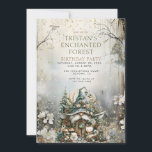 Invitation Fête d'anniversaire Enchanted Forest Kid<br><div class="desc">Une invitation magique d'anniversaire à thème de forêt enchantée pour une petite fille ou garçon fête d'anniversaire, avec un cadre enchanté de forêt dans les bois avec une souris de bois magique, des fleurs et des arbres. Disponible en version imprimée, en téléchargement numérique à envoyer sur votre téléphone, ou les...</div>