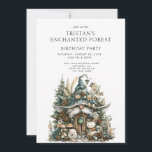 Invitation Fête d'anniversaire Enchanted Forest Kid<br><div class="desc">Une invitation magique d'anniversaire à thème de forêt enchantée pour une petite fille ou garçon fête d'anniversaire,  avec un cadre enchanté de forêt dans les bois avec un génome magique et des animaux de bois. Disponible en version imprimée,  en téléchargement numérique à envoyer sur votre téléphone,  ou les deux.</div>