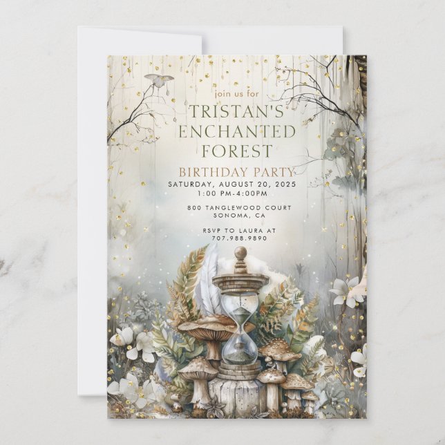 Invitation Fête d'anniversaire Enchanted Forest Kid (Devant)