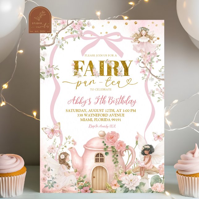 Invitation Fête d'anniversaire Enchantée de la Fée Coquette d (Créateur téléchargé)