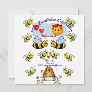 Invitation fête d'anniversaire enfant bumblebee