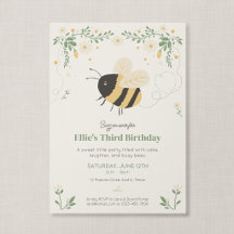 Fête d'anniversaire enfant Fleur sauvage Abeille d