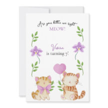 Fête d'anniversaire enfantine florale de chat mign