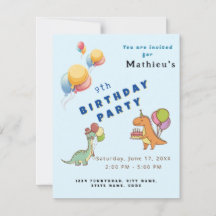 Fête d'anniversaire enfants dinosaure dino bleu dr
