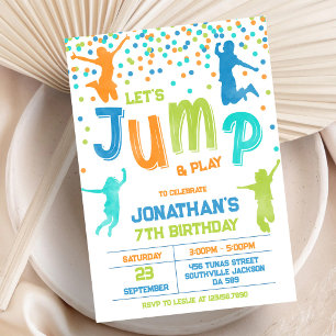 Invitation Fête d'anniversaire Enfants Tremplin Saute