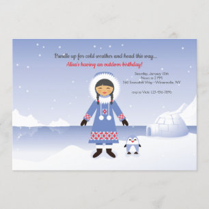 Invitation Fête d'anniversaire Eskimo Girl