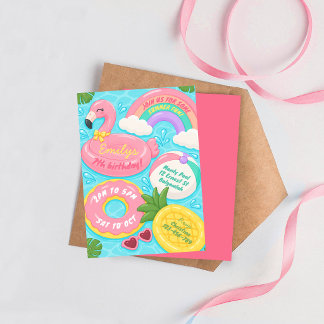 Invitation Fête d'anniversaire estivale pour filles au thème 