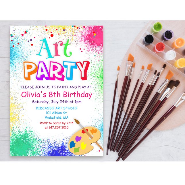 Invitation fête d'anniversaire et peinture pour to (Créateur téléchargé)