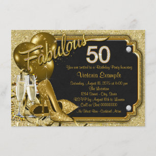 Invitation Fête d'anniversaire fabuleuse 50 ans d'une femme