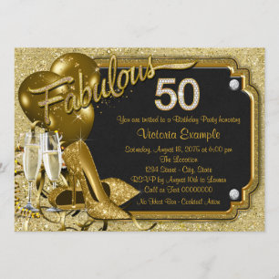 Invitation Fête d'anniversaire fabuleuse 50 ans d'une femme