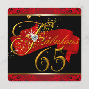 Invitation Fête d'anniversaire fabuleuse de 65 ans pour femme