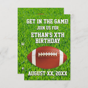 Invitation Fête d'anniversaire faite sur commande du football
