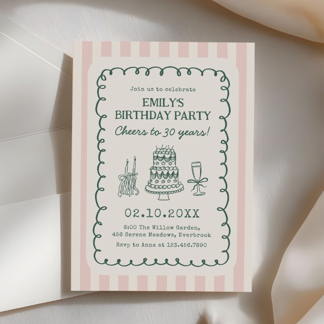 Invitation Fête d'anniversaire fantaisiste funky 30 ans (Créateur téléchargé)