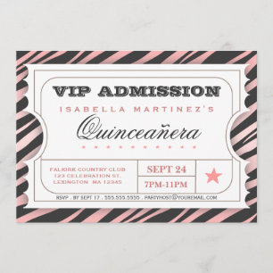 Invitation Fête d'anniversaire fascinante de Quinceanera de