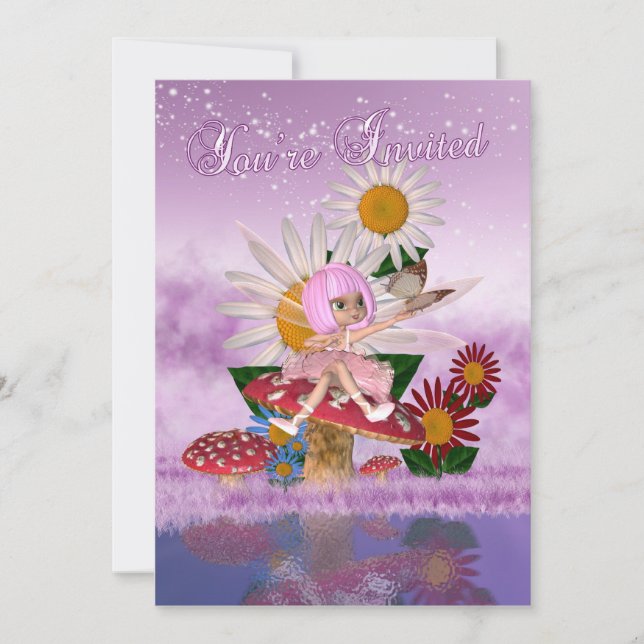 Invitation Fête d'anniversaire féerique de princesse - (Devant)