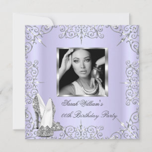 Invitation Fête d'anniversaire Femmes Filles Talons Lilas Pho