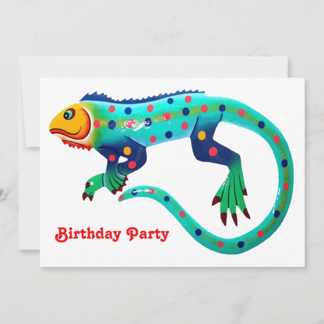 Invitation Fête d'anniversaire Fiesta Lizard (Devant)