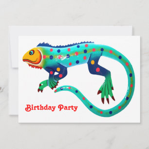 Invitation Fête d'anniversaire Fiesta Lizard