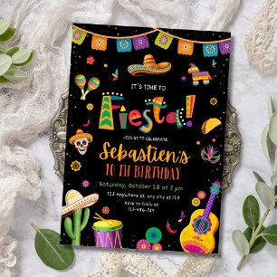 Invitation Fête d'anniversaire Fiesta mexicaine, fête du Cinc
