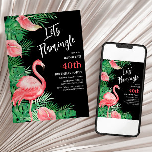 Invitation Fête d'anniversaire Flamant Rose