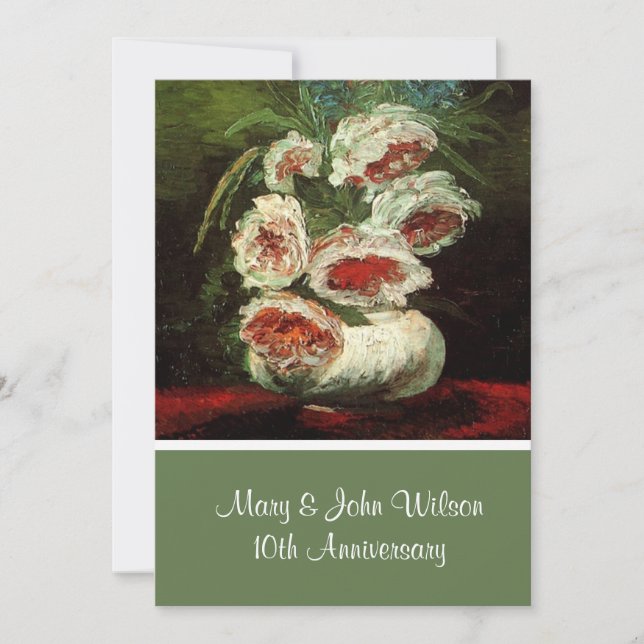 Invitation Fête d'anniversaire fleurie vintage, Van Gogh (Devant)