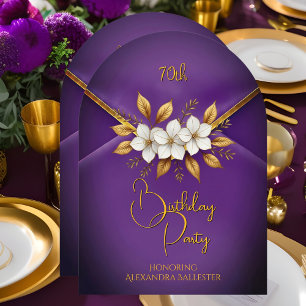 Invitation Fête d'anniversaire fleurs de lilas velours faux o