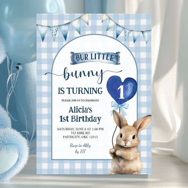 Invitation Fête d'anniversaire florale Coquette Dusty Blue Li (Créateur téléchargé)