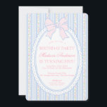 Invitation Fête d'anniversaire florale fantaisiste vintage bl<br><div class="desc">Un mélange charmant d'élégance vintage et de féminité ludique, cette collection de décorations de fête présente des florales preppy douces associées à des nœuds coquettes délicats. Conçue pour être intemporelle tout en étant fraîche, chaque pièce apporte une touche douce et soignée à votre célébration. ★ Laissez-moi vous aider à planifier...</div>