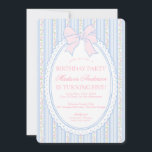 Invitation Fête d'anniversaire florale fantaisiste vintage bl<br><div class="desc">Un mélange charmant d'élégance vintage et de féminité ludique, cette collection de décorations de fête présente des florales preppy douces associées à des nœuds coquettes délicats. Conçue pour être intemporelle tout en étant fraîche, chaque pièce apporte une touche douce et soignée à votre célébration. ★ Laissez-moi vous aider à planifier...</div>