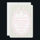 Invitation Fête d'anniversaire florale fantaisiste vintage ve<br><div class="desc">Un mélange charmant d'élégance vintage et de féminité ludique, cette collection de décorations de fête présente des florales prépa élégantes associées à de délicats rubans coquette. Conçue pour être intemporelle tout en étant fraîche, chaque pièce apporte une touche douce et raffinée à votre célébration. ★ Laissez-moi vous aider à planifier...</div>
